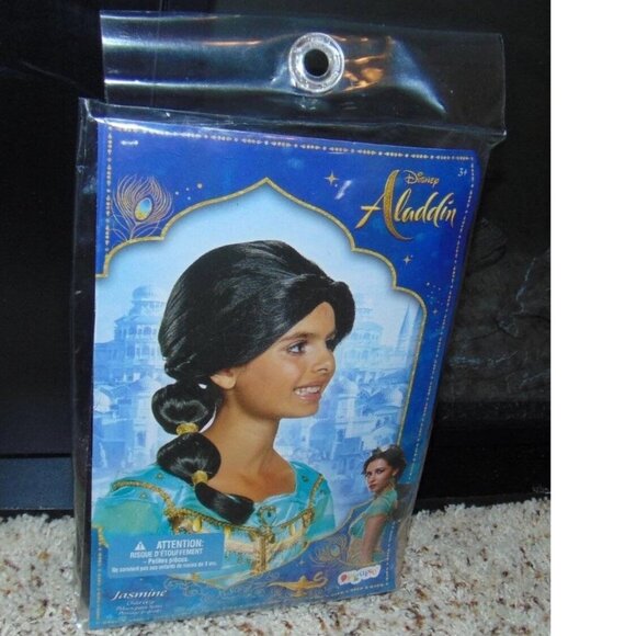 Disney Aladdin Jasmine Light Up Halloween Costume 7/8 Jumpsuit, WIG 3 Pc Girls - Picture 7 of 9